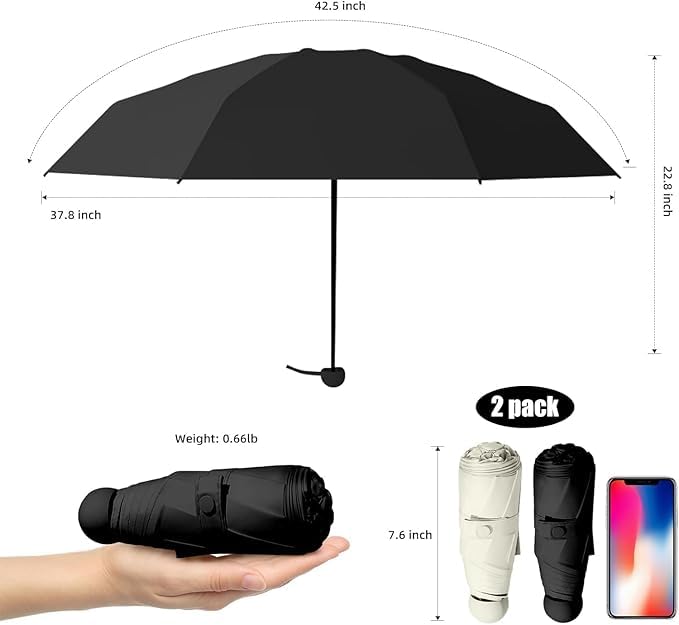Folding Compact Umbrella With Case